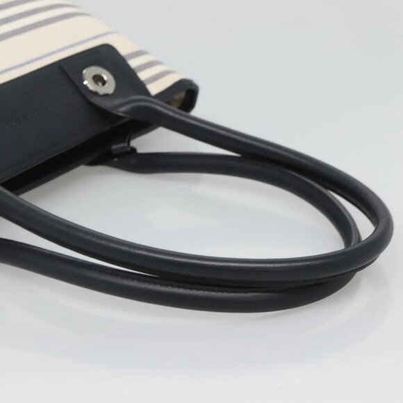 BURBERRY Hand Bag Canvas Beige Silver Auth - Picture 7 of 15